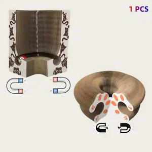 Magnetic Foldable Accordion Cat Scratcher Bed, Durable No Shedding Cat Toy, Self-Entertaining Corrugated Paper Claw Board