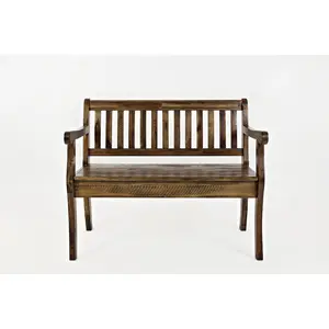 Artisan's Craft 42" Distressed Solid Wood Storage Bench - Rustic Farmhouse Brown Wood Bench for Home Decor, Bedroom, Window, Entryway