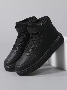 Women's Casual High-Top Sneakers, PU Leather, Anti-Slip Eva Sole, All Seasons, Comfortable Daily Wear Training Shoes