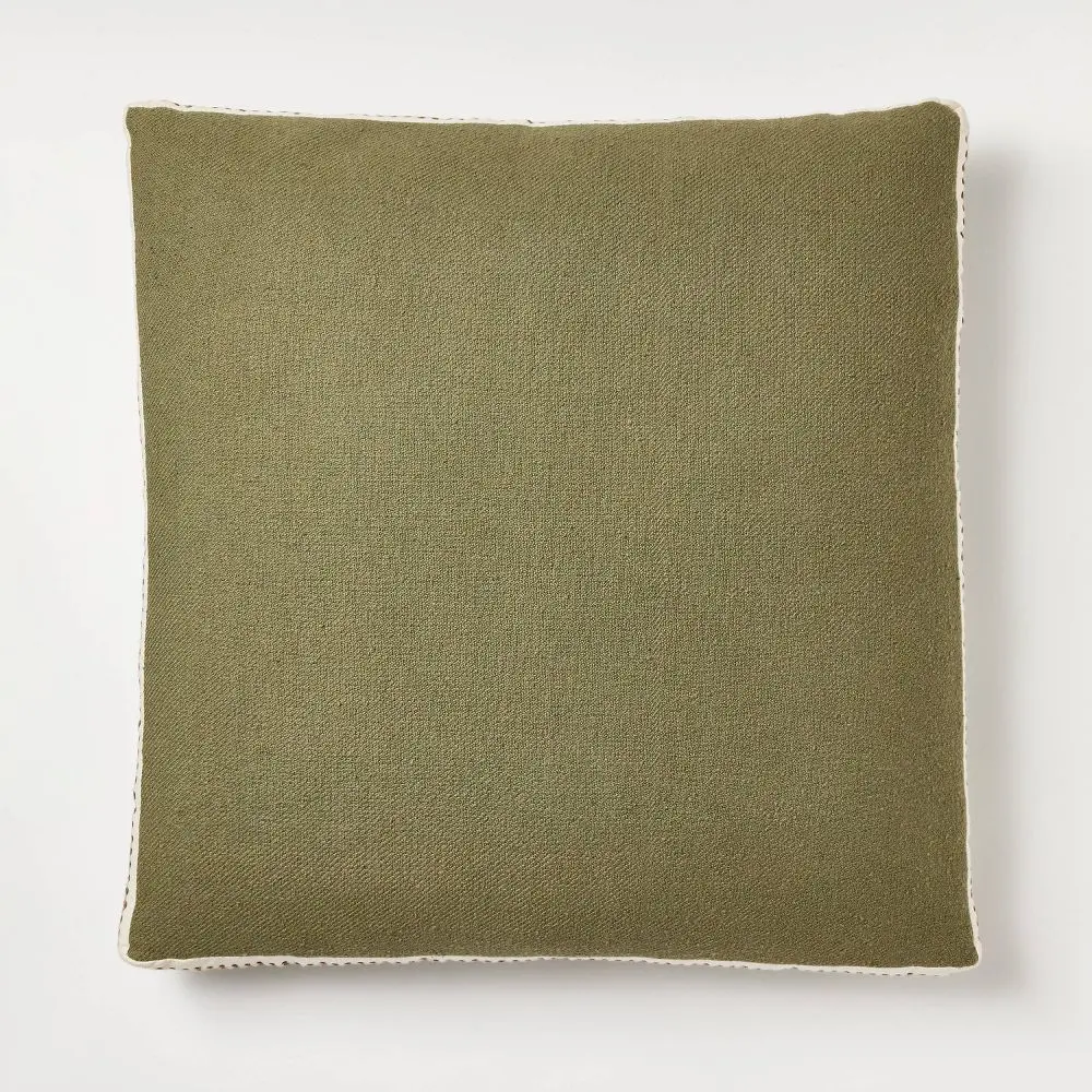 Threshold Woven Striped Square Cotton Decorative Throw Pillow