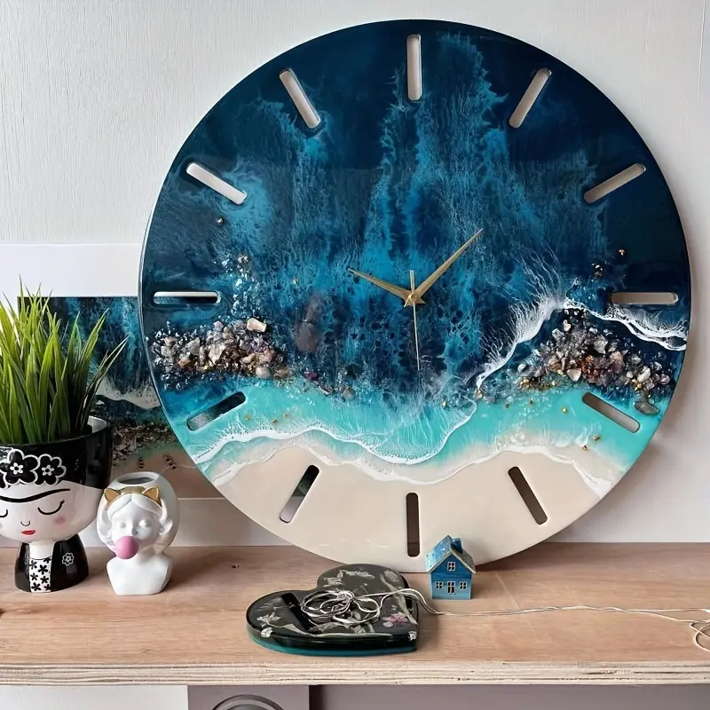 DIY Clock Molds Large Clock Resin Molds, 3D Personalization Clock Silicone Casting Epoxy Resin Photo Display Stand for Home Decor Wall Hanging Clock Making Handmade Gift