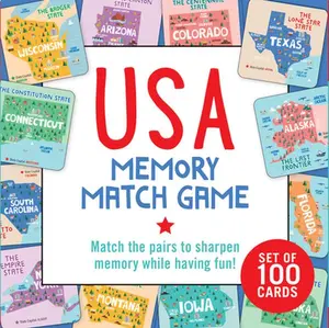 USA Memory Match Game (Set of 100 Cards) -- Peter Pauper Press, Game