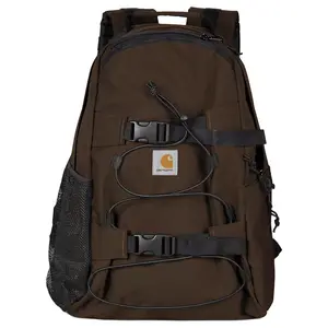 Carhartt WIP Kickflip Logo Zipper Backpack in Polyester and Polyurethane for Men and Women in Dark Brown