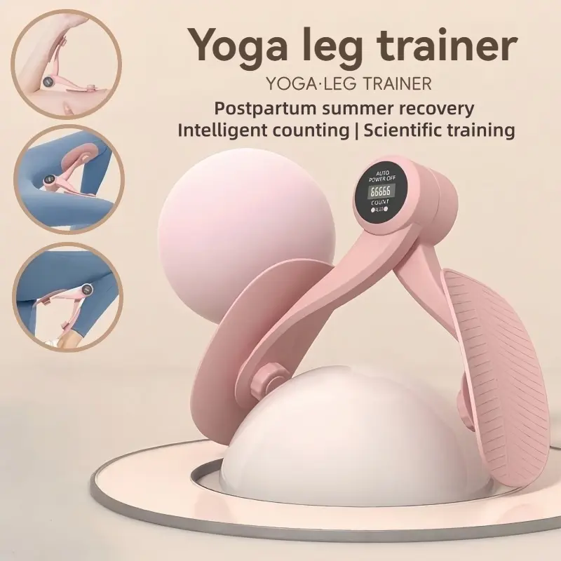 360° adjustable pelvic floor muscle trainer with LED display, inner thigh exerciser with 20-pound resistance band, home fitness equipment suitable for hips, legs, and arms