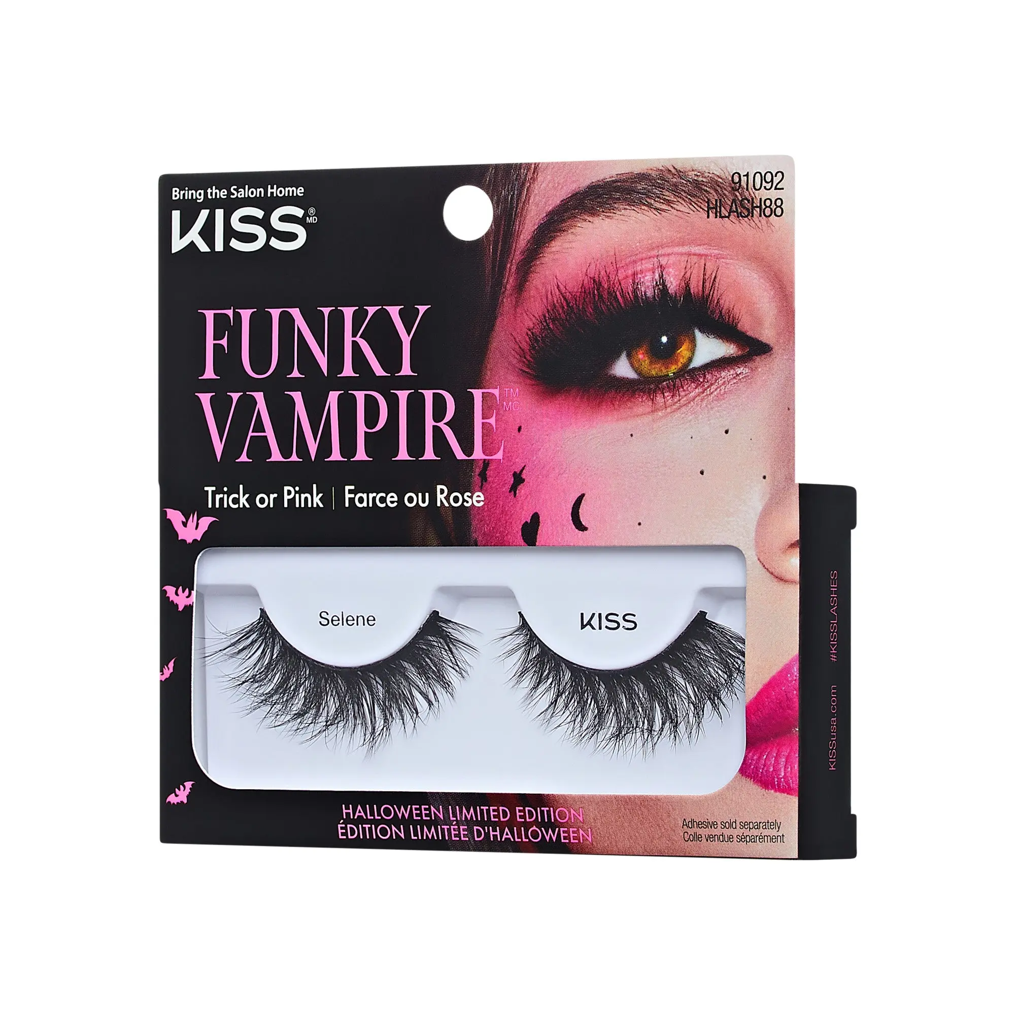 Kiss Halloween False Eyelashes - Selene | 1 Pair, Strip Lashes, 14mm