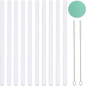 10 count Replacement Straws Compatible with  Wide Mouth Straw Lid, Straws for Hydroflask 32oz-40oz, 0.33 in Plastic Straw