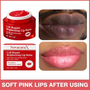 NovacaraX Cell Repair Brightening Lip Balm with Glycerin Avocado Oil & Vitamin E for Soft Pink Lips Anti-Crack Fade Lip Line Moisturizing Care