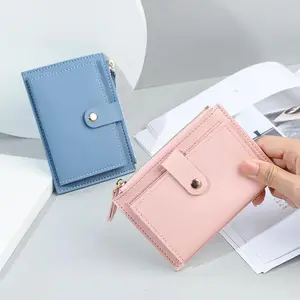Women's Small Slim Bifold Wallet, Compact PU Leather Credit Card Holder with Multi-Card Slots & Zipper Coin Pocket, Thin Minimalist Purse for Daily Use