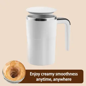 Rechargeable Electric Self-Stirring Coffee Mug with LCD Thermometer, Smart Timing, Smooth Blending, Multifunctional for Milk & Cocoa, TikTok Trend Kitchen Mini Blender Gift Idea