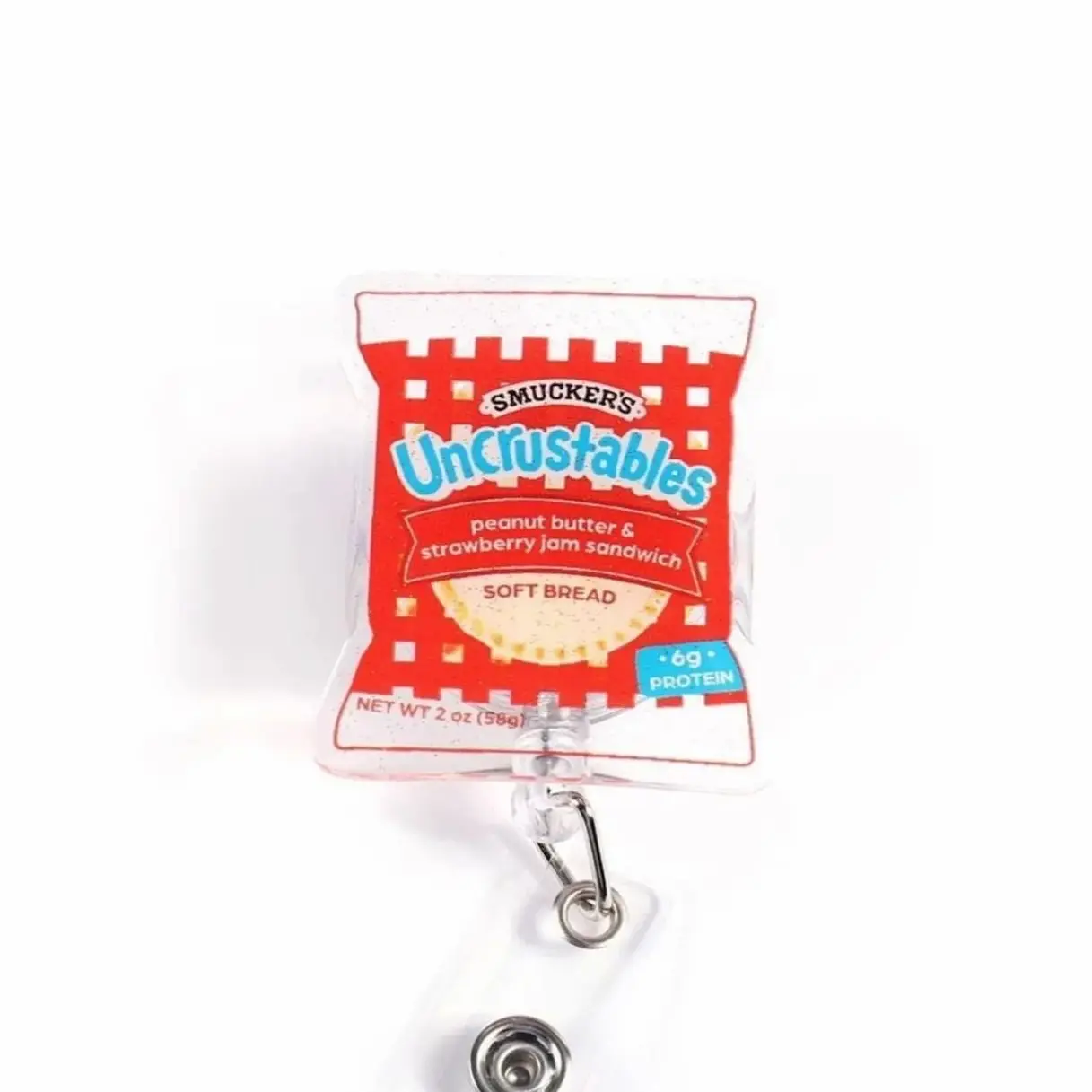 PB&J Strawberry Badge Reel, Nurse Badge Reel, Cute Food ID Holder, Funny Nurse Gift, Stocking Stuffer for Coworker CNA Birthday
