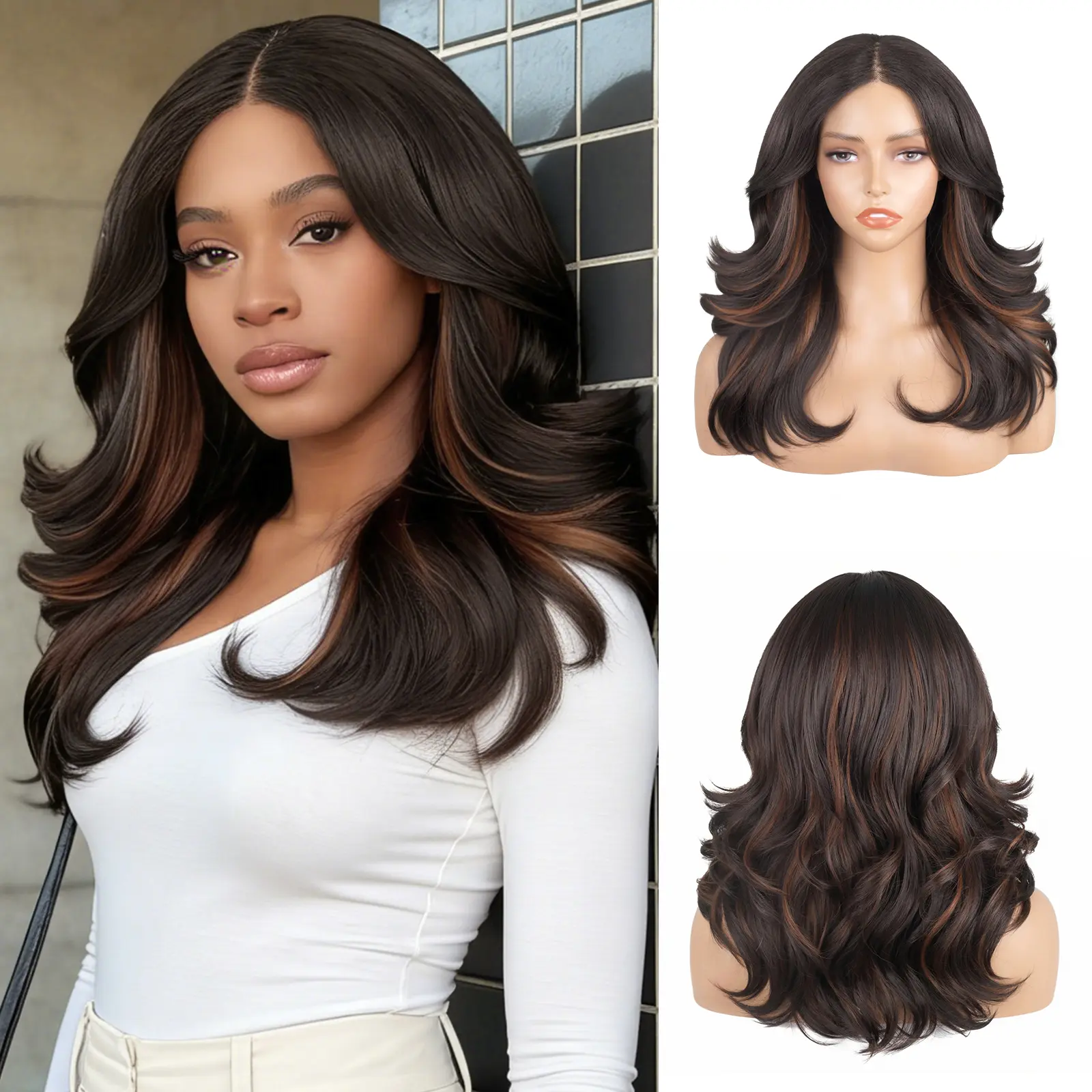 Ourwigs Large Curly Wig HD Lace Front 6x4x1 - Pre Plucked Yaki Synthetic Wig Wig for Daily&Party Black Women Wigs Kinky Curl Wig