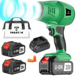 Handheld Cordless Leaf Blower, 20V Electric Cordless Leaf Blower with Battery and Charger for Yard Cleaning, Lawn Care, Car, Blowing Leaves and Dust (Green)