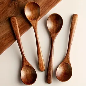 Spoon, coffee spoon, milk spoon, modern mixing spoon, reusable spoon, Wooden Spoon, kitchenware, dishwasher-safe dessert spoon, tableware for restaurants and family gatherings