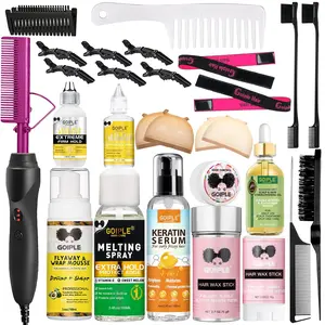 Hot Comb Straightener for Black Hair and Wigs - Perfect Heat Pressing Comb for Sleek, Frizz-Free Results Heatless Curling Set