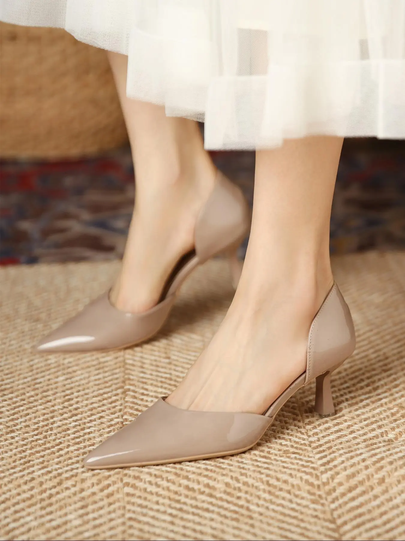 Women's Solid Color Pointed Toe Slip On Stiletto High Heel Shoes, PU Leather Upper, Elegant Stylish Fashionable Pumps for Daily Wear, Minimalist All-match High Heels for Women & Girls, Classy Stiletto Heels, Elegant Stilettos, Stiletto Heel Footwear