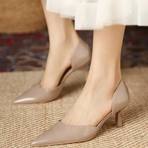Women's Solid Color Pointed Toe Slip On Stiletto High Heel Shoes, PU Leather Upper, Elegant Stylish Fashionable Pumps for Daily Wear, Minimalist All-match High Heels for Women & Girls, Classy Stiletto Heels, Elegant Stilettos, Stiletto Heel Footwear