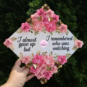 Pink Custom Grad cap topper