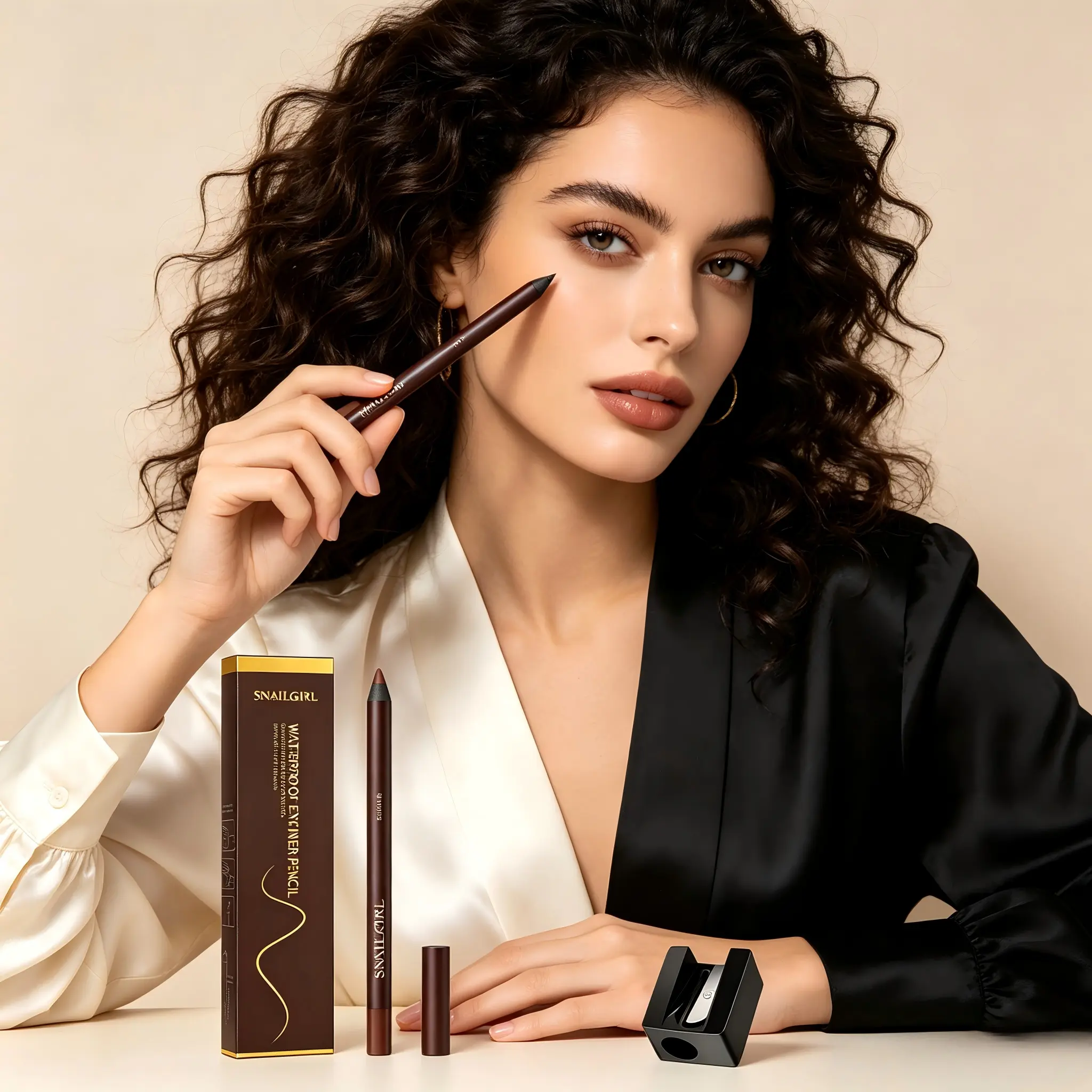SNAILGIRL Women’s Waterproof Gel Eyeliner Cosmetic - 7 Matte Shades, Retractable Pen, Longwear, Easy Glide, Smooth Application, Smudge-Proof, Highly Pigmented, Silky Creamy Texture, Vanilla Scent, Sensitive Skin-Friendly Eye Makeup, Blendable
