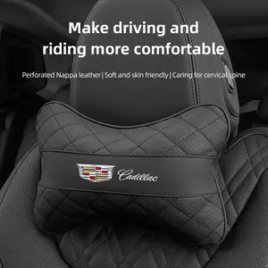 Car Headrest Neck Support Seat Lumbar Cushion Neck Pillow Car Accessories For Cadillac Escalade CTS ATS XTS CT4 CT5 XT5 XT4 XT6 CT6 Lyriq SRX ELR Celestiq EXT XLR