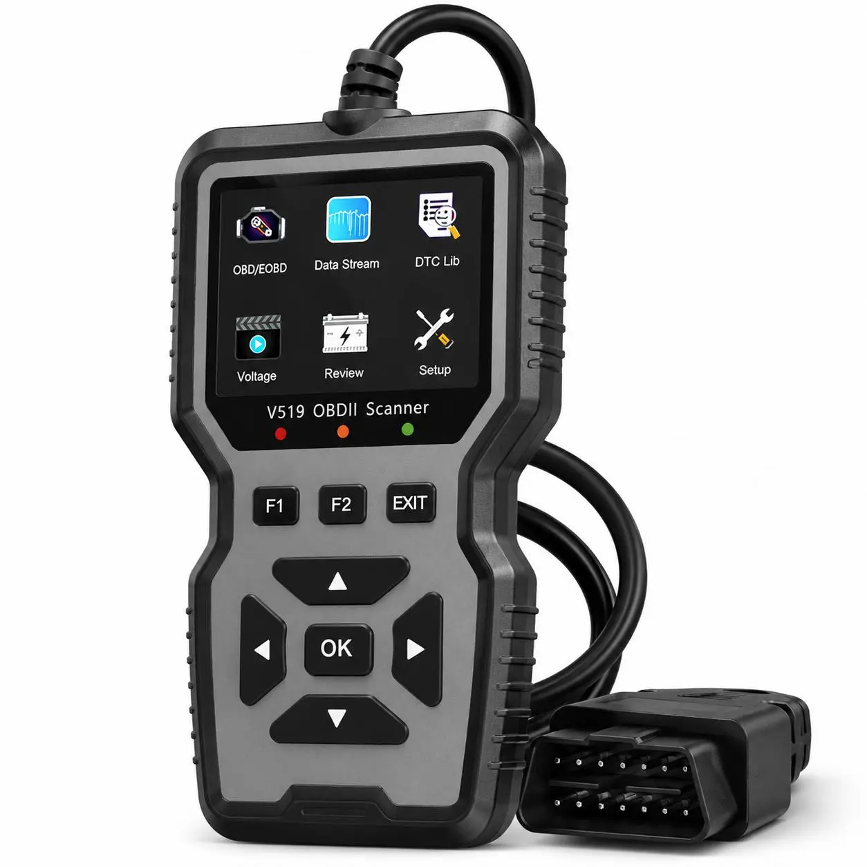 OBD2 Scanner Tool - OBDII Diagnostic Code Readers & Scanners with Real-Time Diagnostics, Emissions System Readiness, Fault Code Lookup, Battery Voltage Test, Universal Fit for Most Vehicles