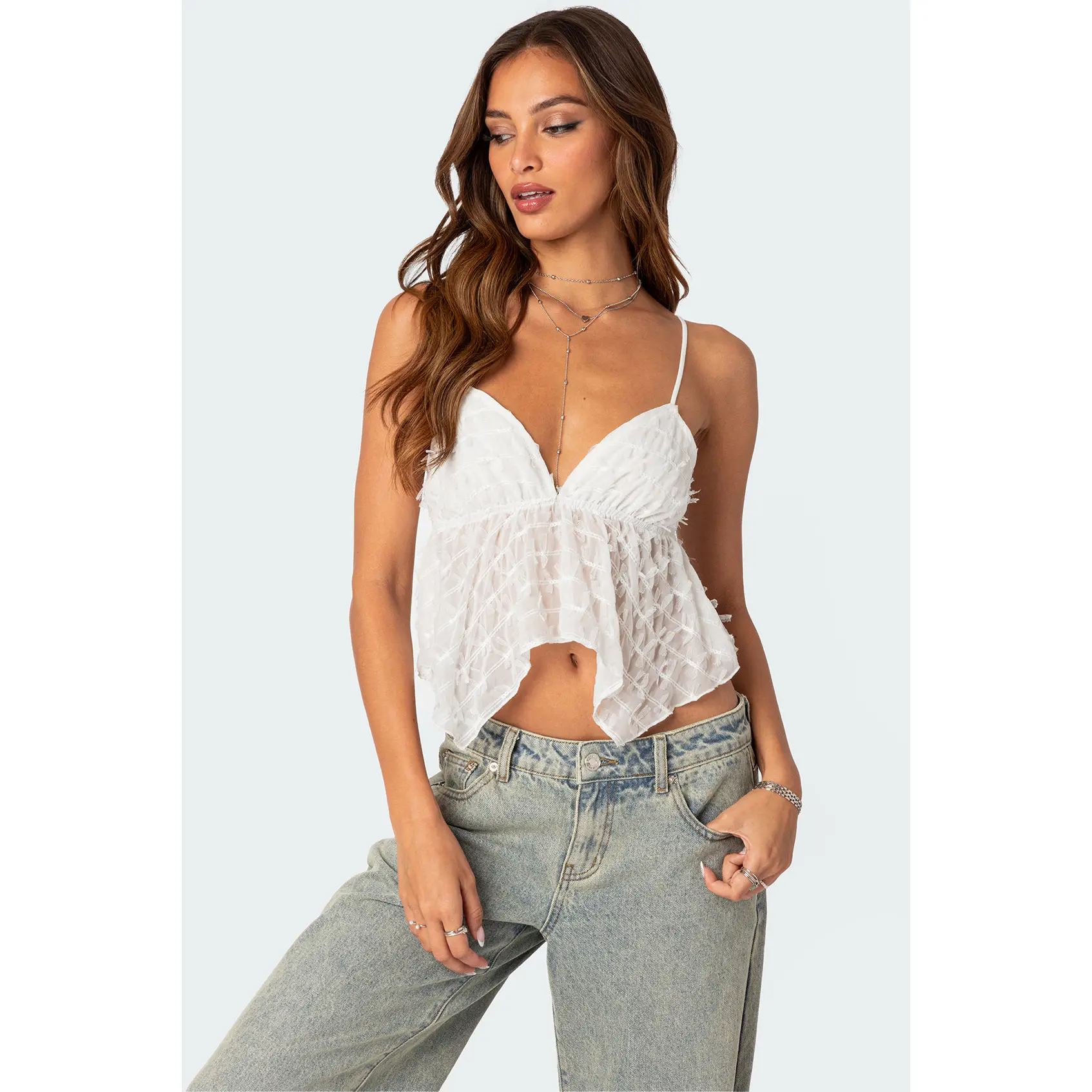 Flutter Frilled Tie Back Top