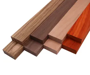 Imported Exotic Hardwood Variety Pack - Zebrawood, Walnut, Padauk, Okoume - 3/4" x 2" (8 Pcs)