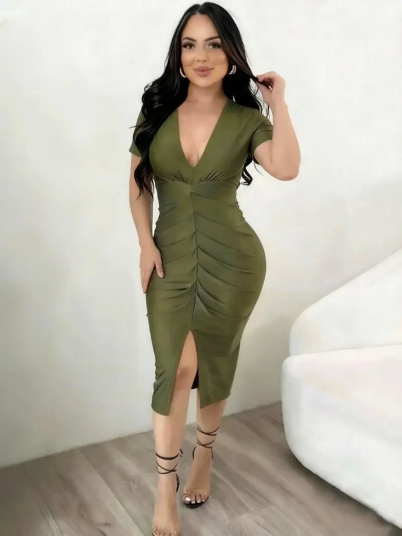 Plt pleated green dress - TikTok Shop Plt pleated green dress - TikTok Shop