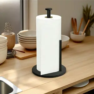 Stainless Steel Kitchen Paper Towel Holder with Reinforced Base, Countertop Organizer, Space Saving Design, Modern Kitchen Storage, Bathroom Accessory, Toilet Paper Holder