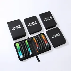 48pcs Dual-Tip Felt Tip Pens, Professional Art Markers, Drawing Pens, Suitable for Comics and Sketches - Art Supplies, Office Supplies, Perfect Christmas and Birthday Gift, Marker For Lettering, Cheap Marker, Danicolor, Brw Brush Pen Lettering, Markers