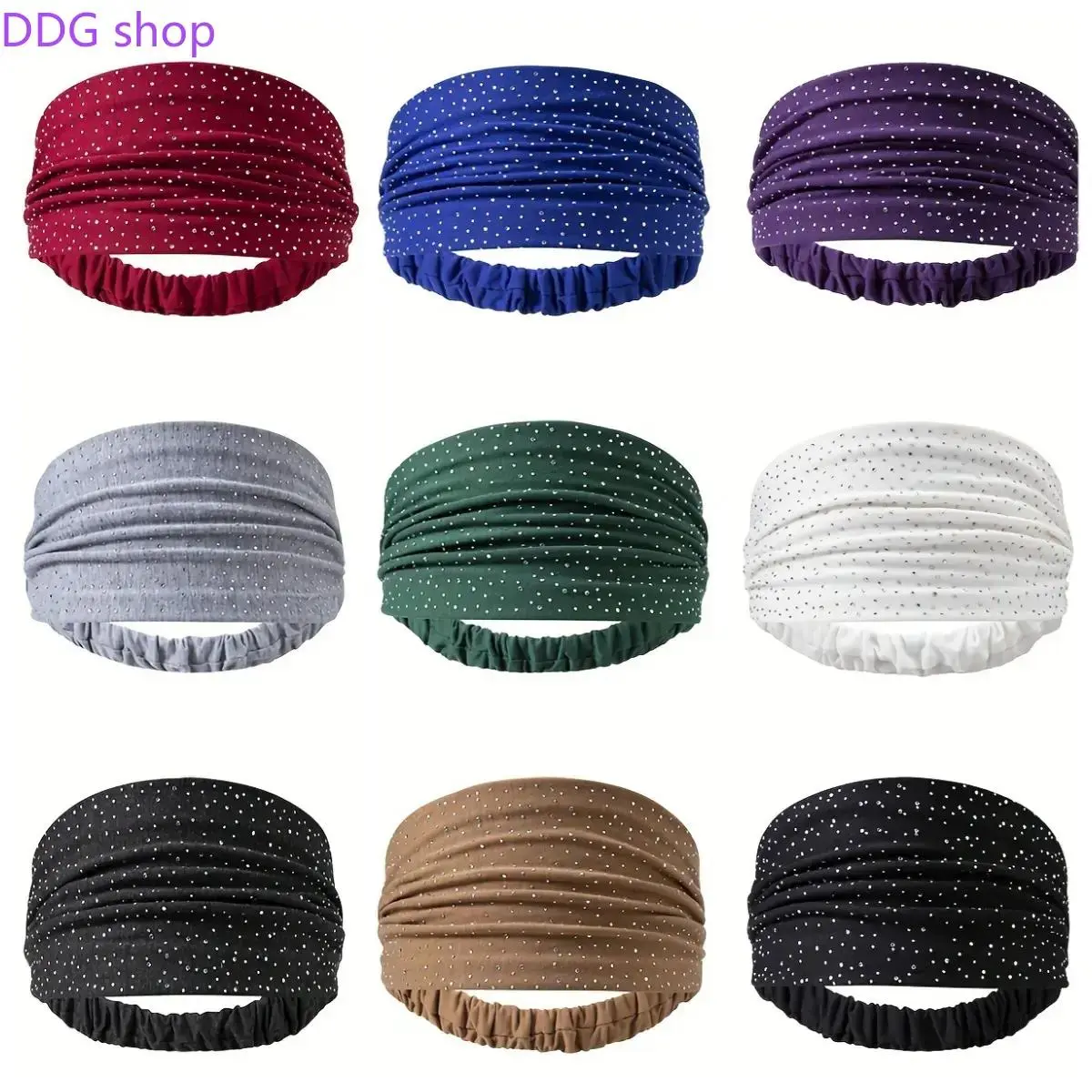 Female Rhinestone Stretch Band - Soft Seamless Elastic Sports Headband, Sparkling Finish, Secure Hold, Casual Daily Wear & Summer Fashion Hair Accessory, Rhinestones