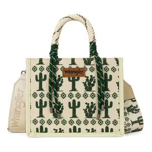 Wrangler Tote Bag Western Satchel Aztec Bags for Women with Braided Rope Handles