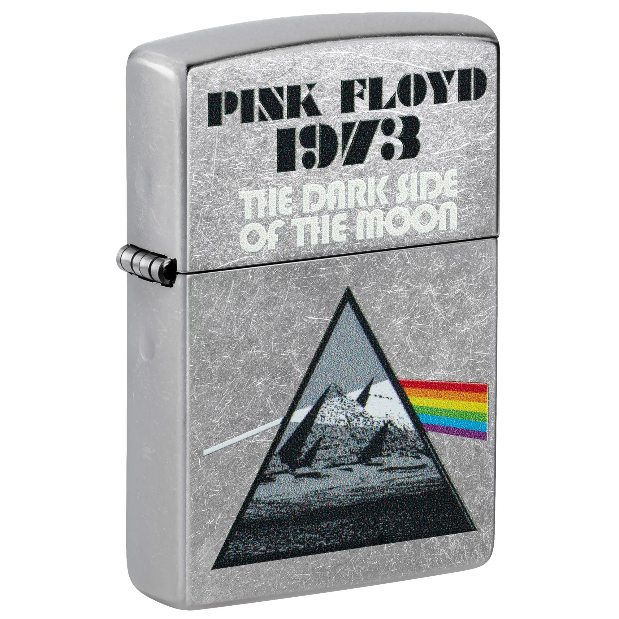 Zippo Pink Floyd 1973 Design Smooth Metal Street Chrome Pocket Lighter - Made in USA, Unfilled (Fuel Sold Separately) - Lighter Accessories, Wicks Included, Ideal Gift