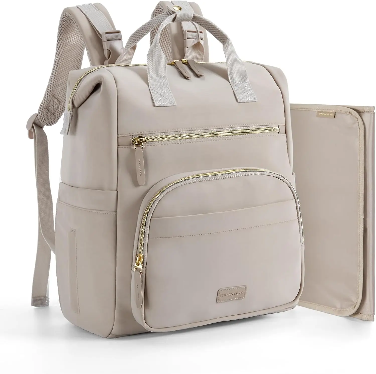 Neoprene Diaper Bag Backpack Small Lightweight  Diaper Bags Water Resistant Diaper Backpack for Boys Girls  with Changing Pad,  Straps