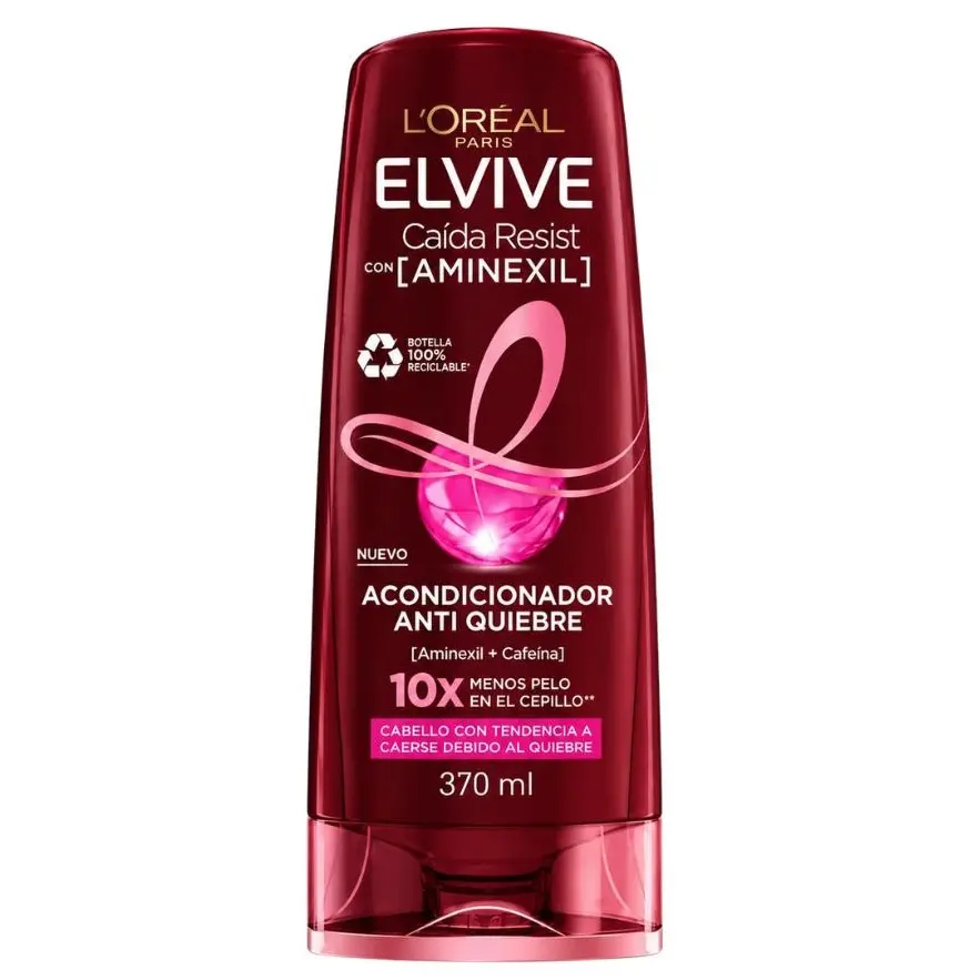 L'Oreal ELVIVE Conditioner Anti Quiebre | Formulated with Aminexil & Caffeine | 370ml Anti Breakage Conditioner