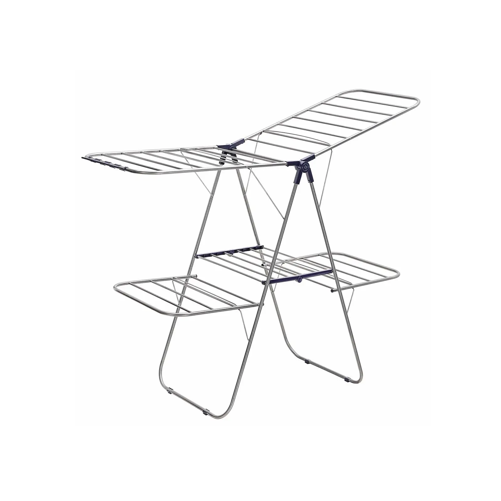 SONGMICS Laundry Drying Rack, Steel-Lightweight Plastic Clothes Drying Solution with Adjustable Shelves and Adjustable Towel Rack, Collapsible Drying Racks, Foldable Multi-Level Drying Racks