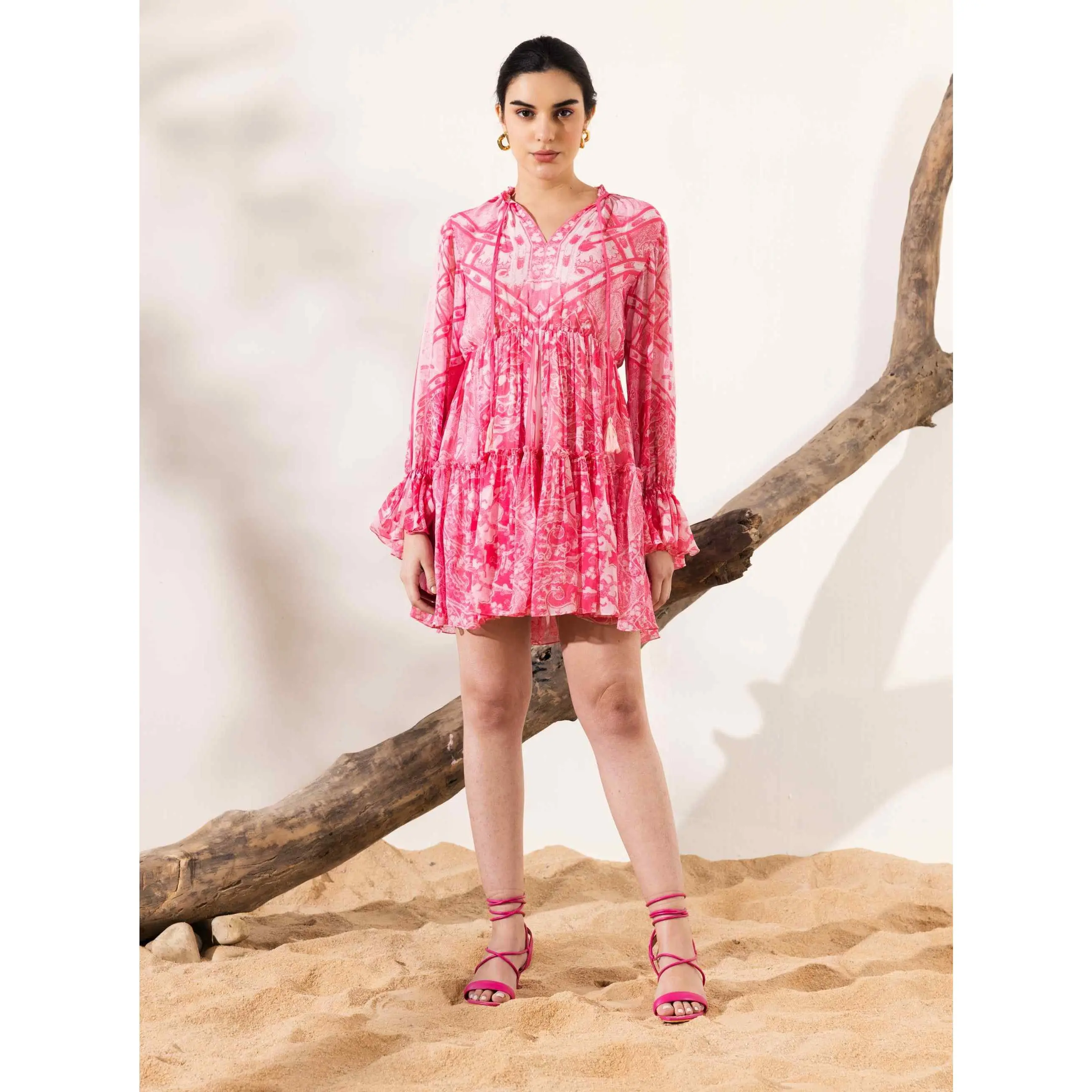 Aisha pink short dress