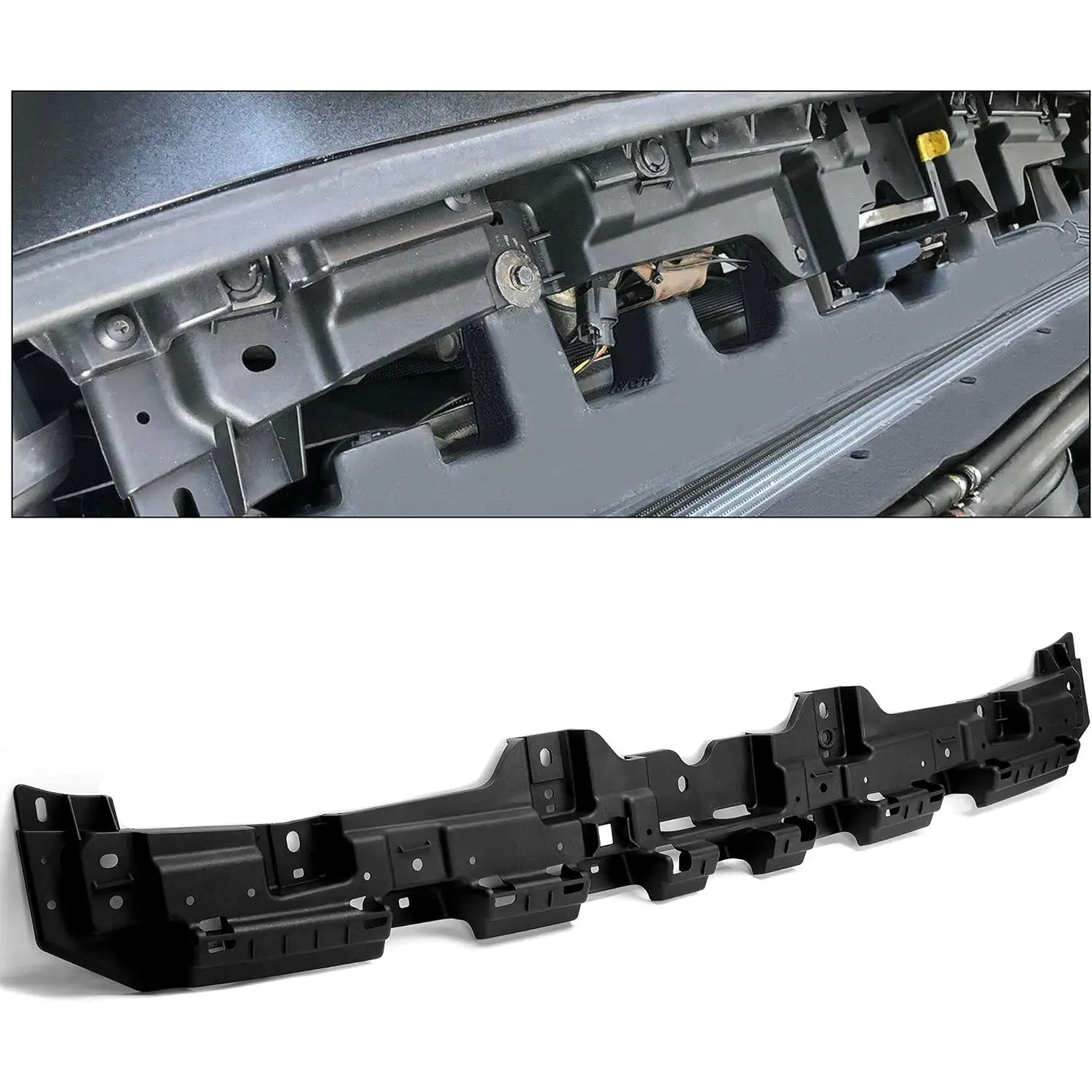 KQQIO Heavy Duty Upper Grille Reinforcement Mount Bracket - ABS Plastic Part, Enhances Look, Protects Vehicle, Direct Swap for BC3Z-8A284-A FO1207129, Fits 2011-2016 Ford Super Duty F250 F350 F450 F550, Reuse-Bolt Compatible, Strict Quality Standards, Enh