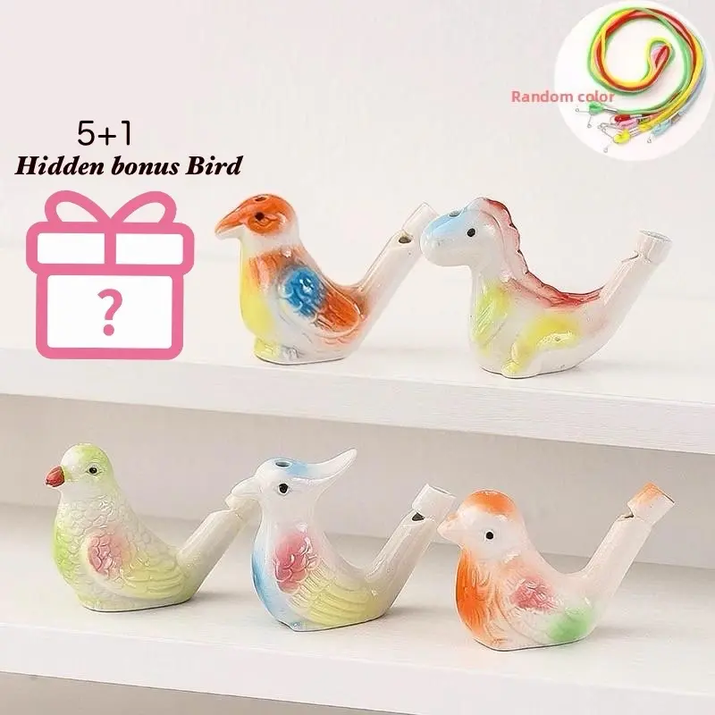 Ceramic Toy Whistle - Water-Activated Porcelain Bird Call with Realistic Sound, Colorful Ocarina for Kids, Outdoor Camping & Classroom Prize Party Favor