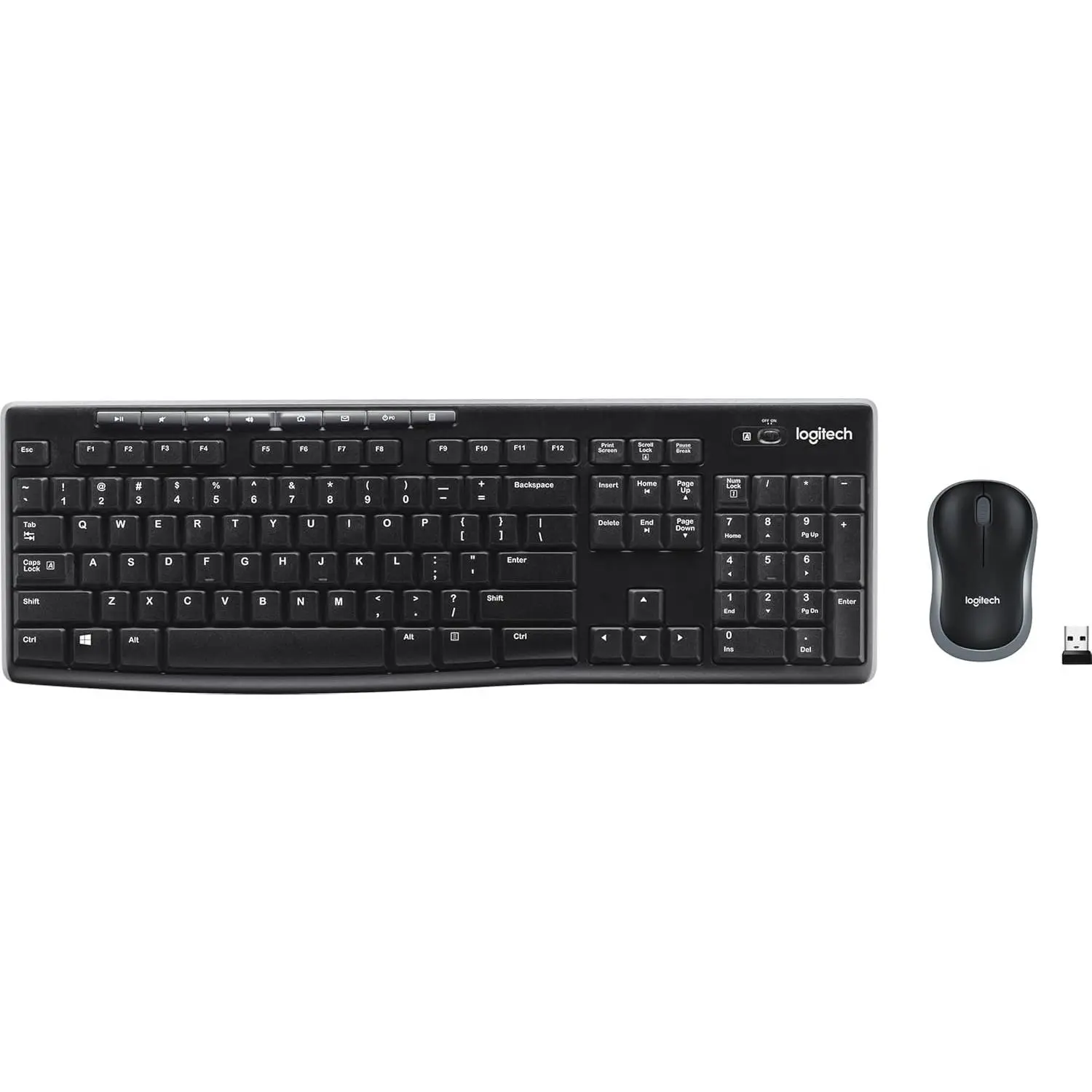 Logitech MK270 Full Size Wireless Keyboard and Mouse Combo - Black