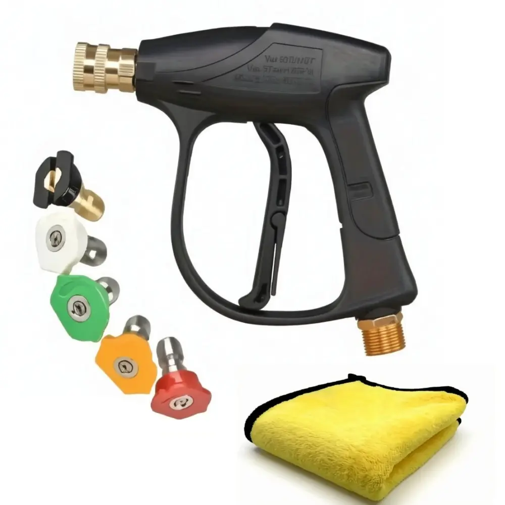 High Pressure Washer Gun,3000 PSI Max with 5 Color Quick Connect Nozzles M22-14 Hose Connector 3.0 TIP