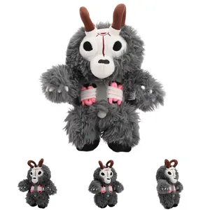 40cm/15.74in Wendigo Plush Toys Stuffed Animal Wendigo Cryptid Plush Gray Long-Haired Skeleton Cow Plush Funny Bull Decorative Ornament & Educational Gift for Halloween and Birthdays