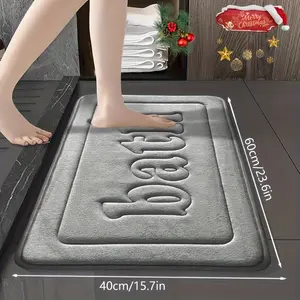 Ultra Soft Absorbent Bath Mat - 25D Thick, Non-Slip, Water Absorbent Bathmat, Machine Washable Memory Foam Bath Mat - Quick-Dry, Bathroom Carpet - Soft Home Decor Floor Mat with Simple Embossed Design, Water Absorbent Mat