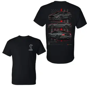 180g[100%cotton][ MADE IN US ] Ford Mustang Shelby GT500 T-Shirt, Performance Muscle Car Graphic Tee, Sports Car Shirt for Men, Made in USA Gift for Car Guys