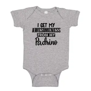 I Get My Awesomeness From My Padrino Baby Bodysuit One Piece Shirt, Spanish Godfather, Godchild Goddaughter Godson Clothing Clothes Gift
