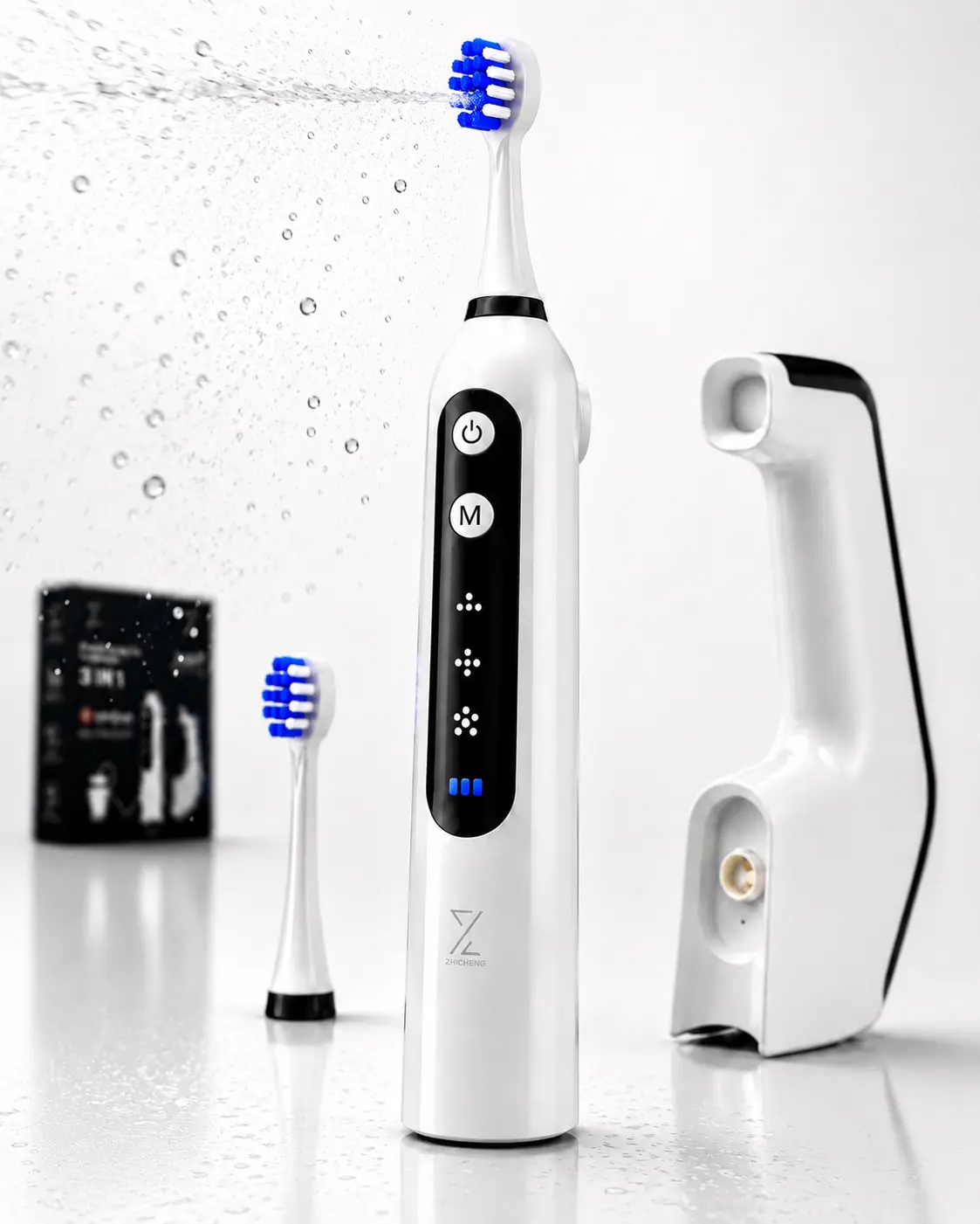 Dual-Action Sonic Electric Toothbrush & Water Flosser Combo – All-in-One Professional Oral Care System Rechargeable USB Travel Bidet Sprayer plaque cleaner, Battery Powered Sprayer