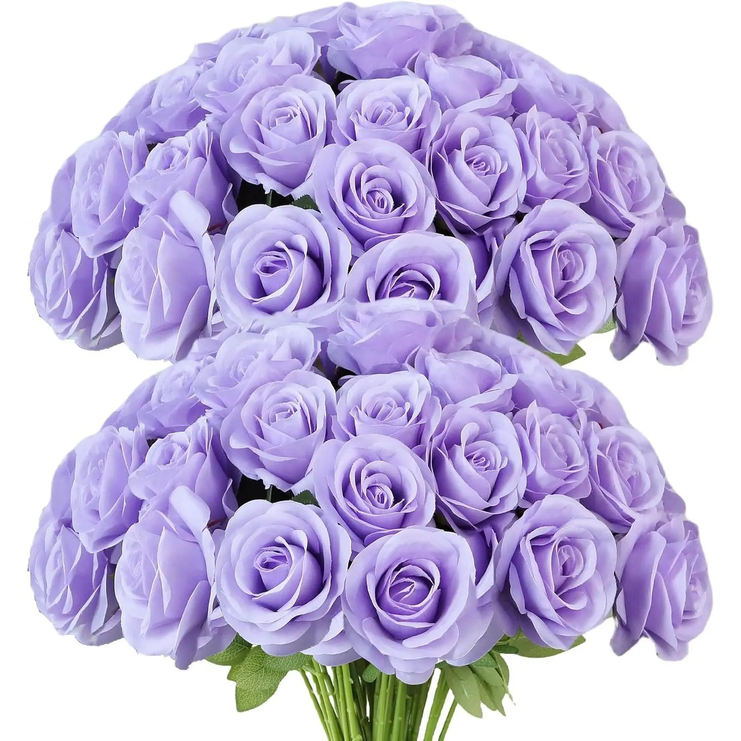 AnYa 24/48Pcs Artificial Roses Long Stem Silk Flowers Bouquet Realistic Fake Roses for Wedding Bridal Shower Party Table Centerpieces Home Decor DIY Floral Arrangements Valentine's Day Gift High Quality Faux Roses, Bathroom kitchen decor