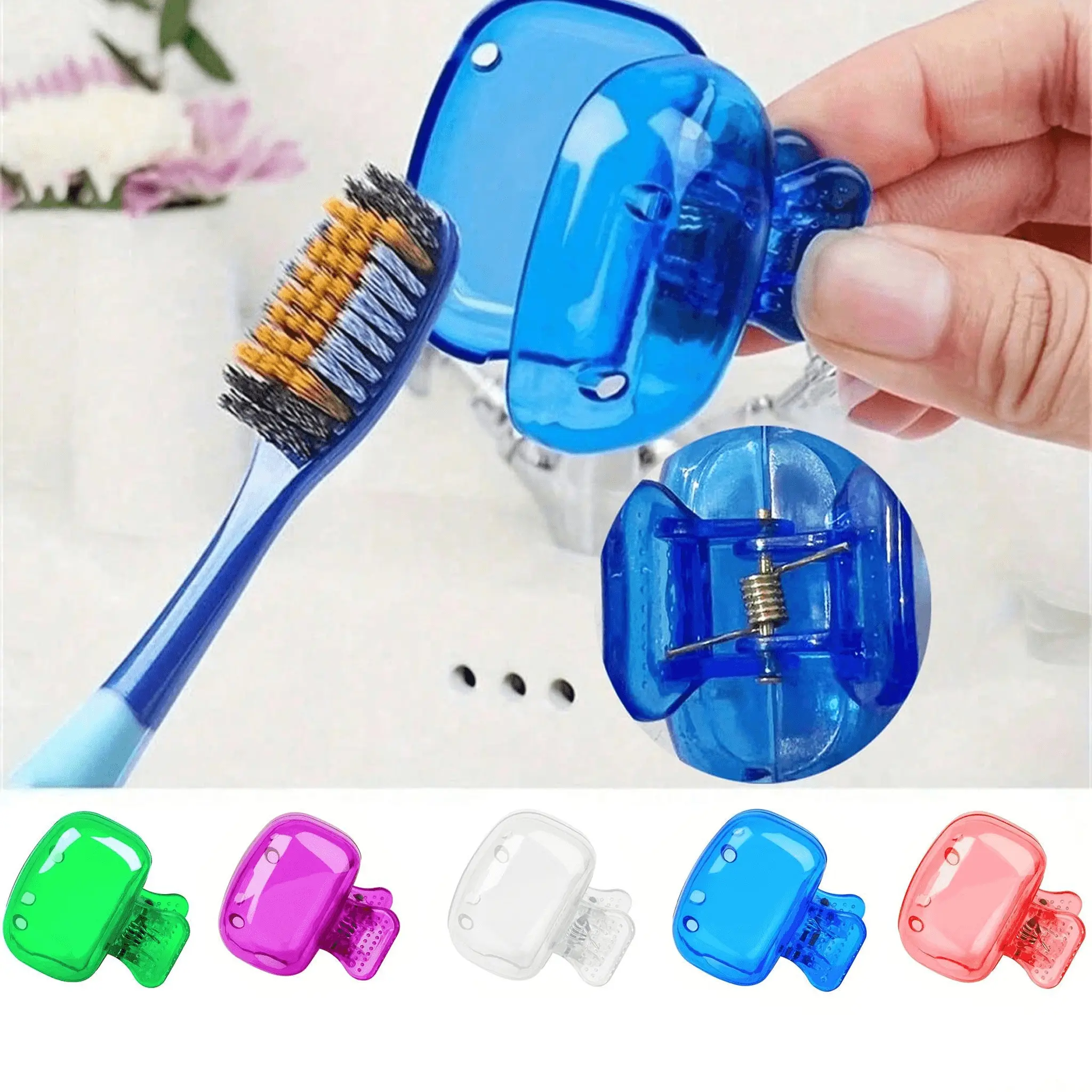 5-Pack Travel Portable Toothbrush Head Cover Set, Toothbrush Protector, Bathroom Accessories for Home & Outdoor Use, Perfect Gift