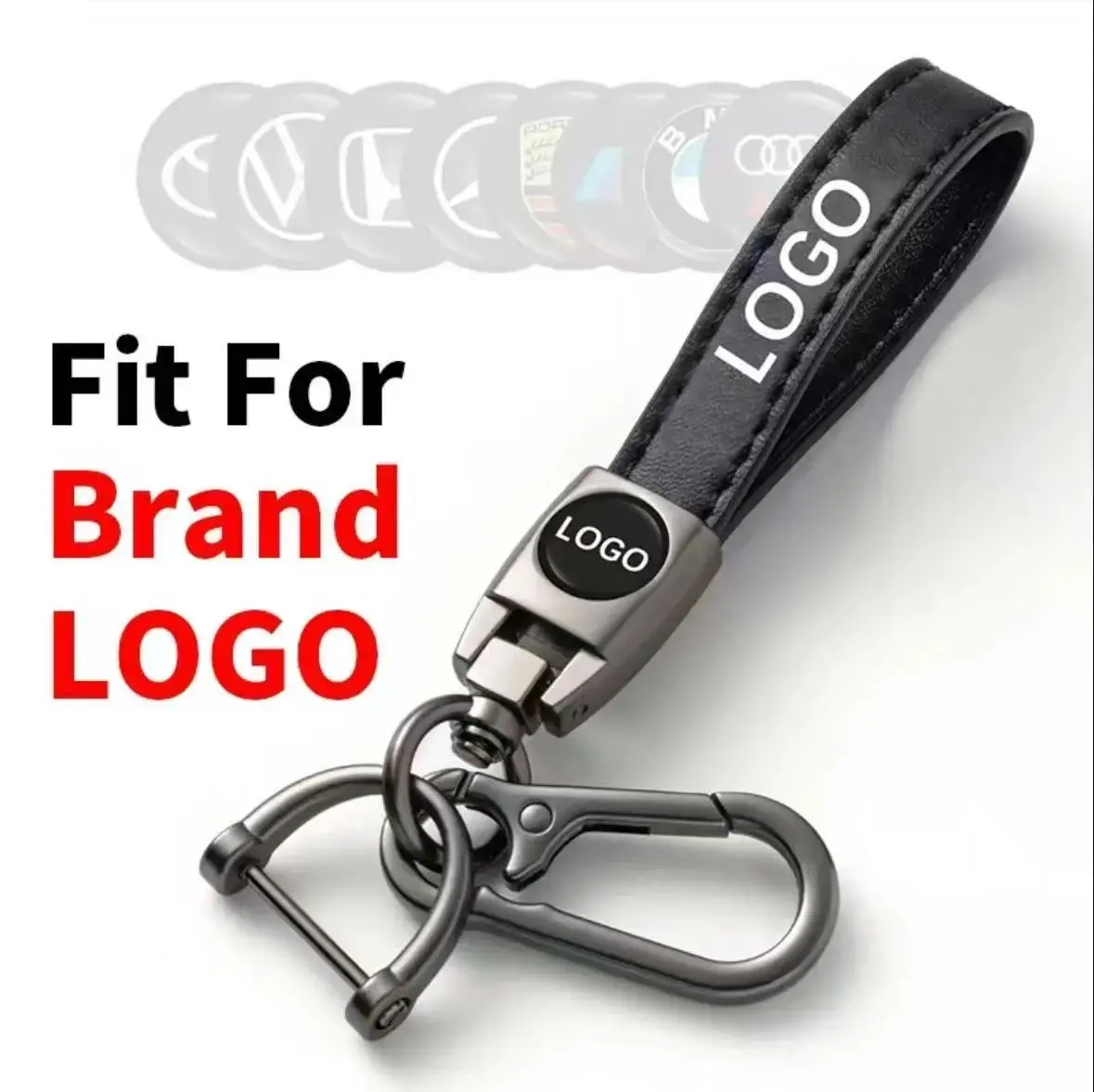 Premium Leather Car Keychain Strap – Anti-Lost Design – 360° Swivel – Universal Car Accessory
