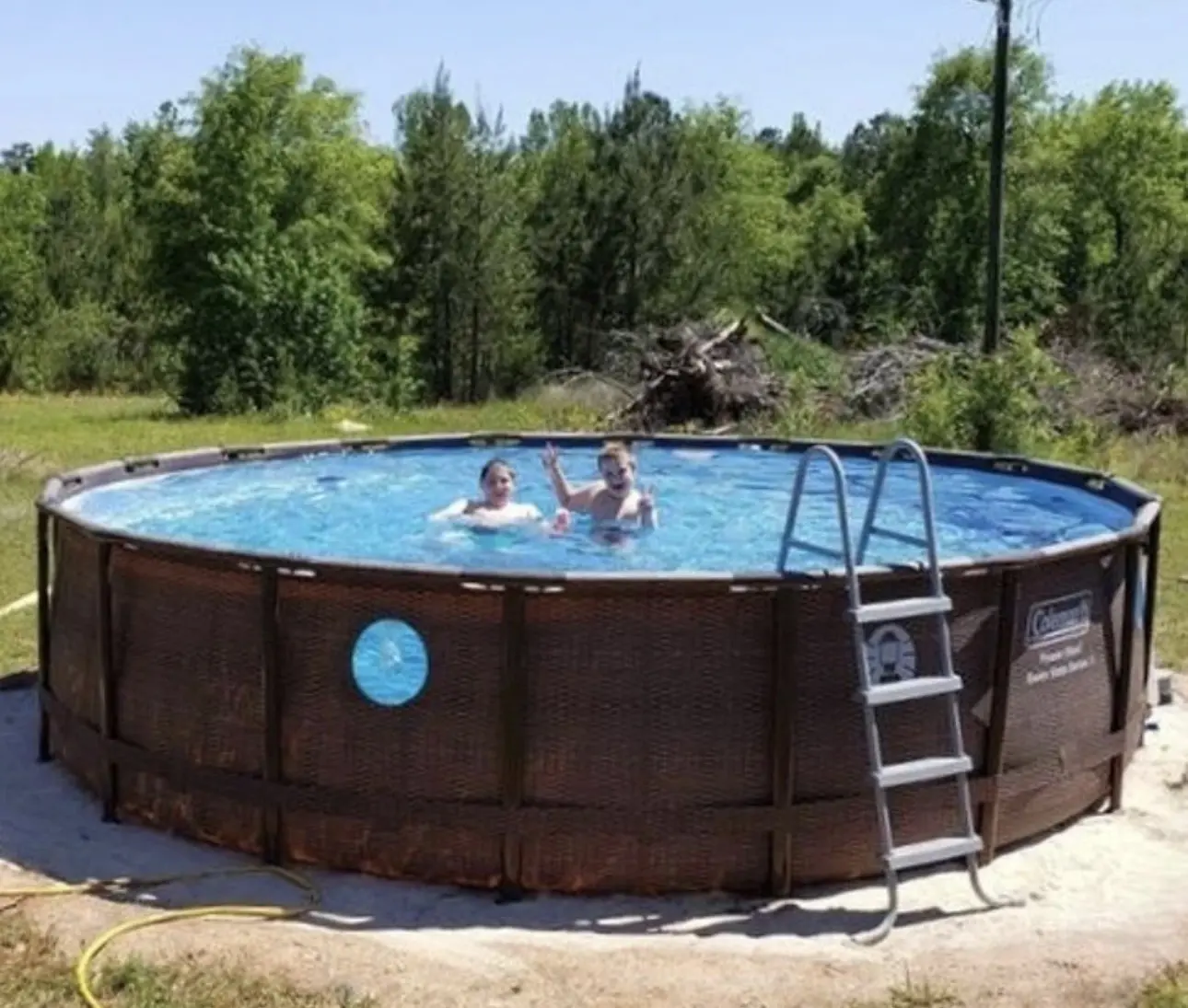 Coleman Power Steel 18 ft x 48" Round Metal Frame Above Ground Swimming Pool Set