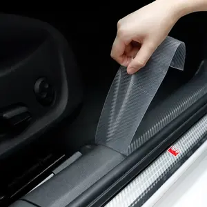 3D Carbon Fiber Transparent Car Threshold Protective Tape, Wear-Resistant, for Car Door Edge & Trunk Sill Protection, Suitable for Most Car Door Decoration, Motorcycle & Bicycle Body Protection